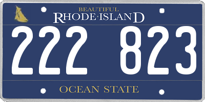 RI license plate 222823