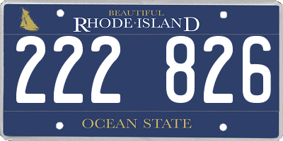 RI license plate 222826