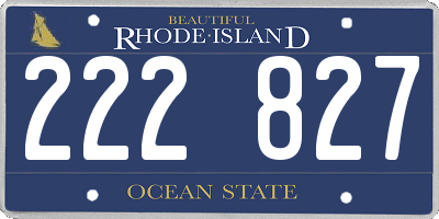 RI license plate 222827