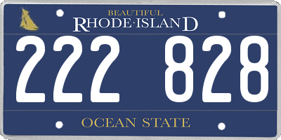 RI license plate 222828