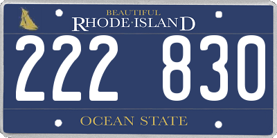 RI license plate 222830