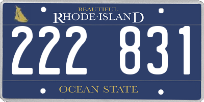RI license plate 222831