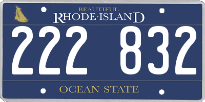 RI license plate 222832