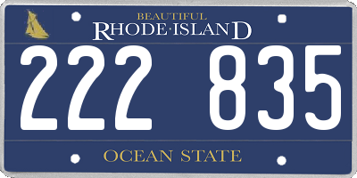 RI license plate 222835