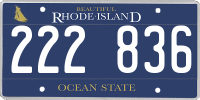RI license plate 222836