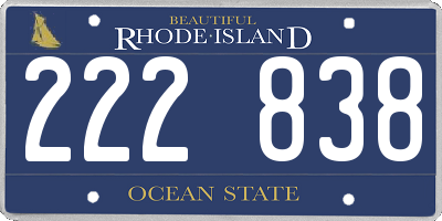 RI license plate 222838