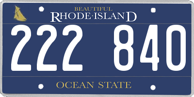 RI license plate 222840