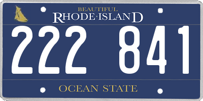 RI license plate 222841