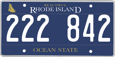 RI license plate 222842