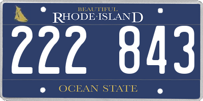 RI license plate 222843