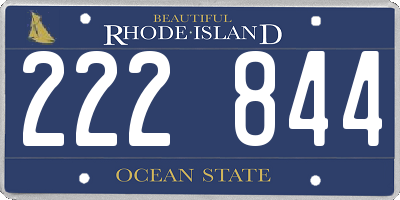 RI license plate 222844
