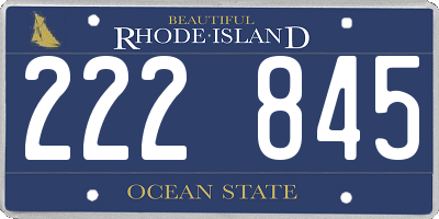 RI license plate 222845