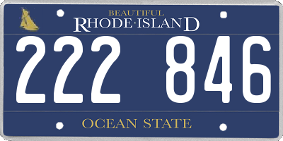 RI license plate 222846