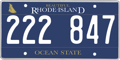 RI license plate 222847