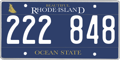 RI license plate 222848