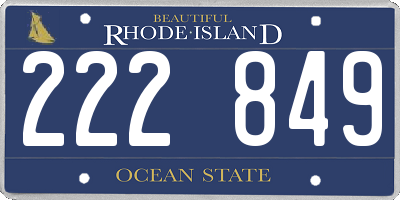 RI license plate 222849