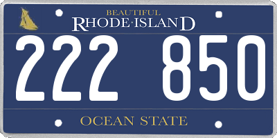 RI license plate 222850