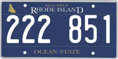 RI license plate 222851