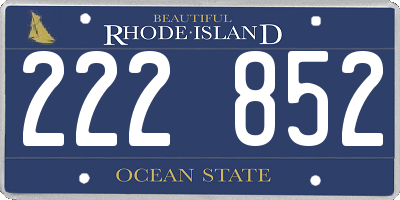 RI license plate 222852