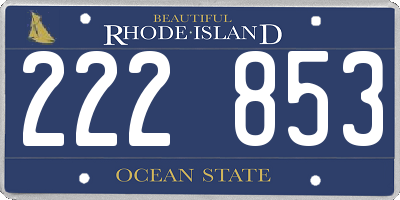 RI license plate 222853