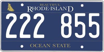 RI license plate 222855