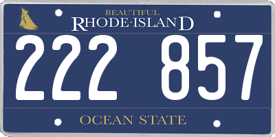 RI license plate 222857