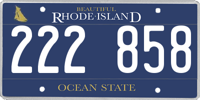 RI license plate 222858