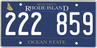 RI license plate 222859