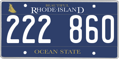 RI license plate 222860