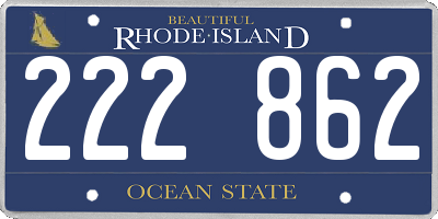 RI license plate 222862