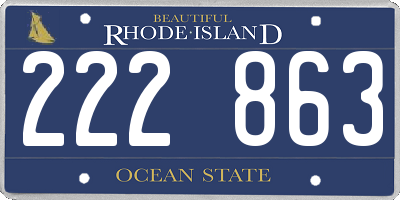 RI license plate 222863