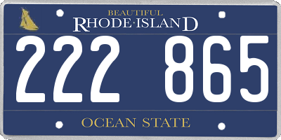 RI license plate 222865
