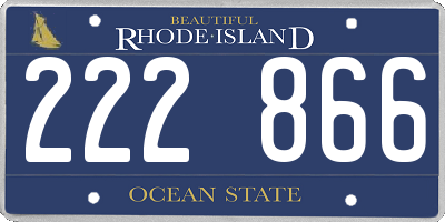 RI license plate 222866