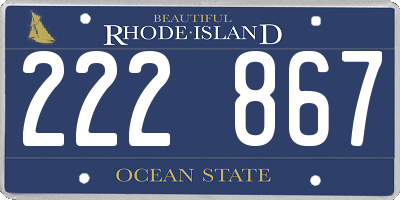 RI license plate 222867