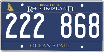 RI license plate 222868