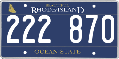 RI license plate 222870