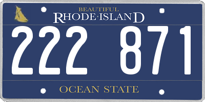 RI license plate 222871