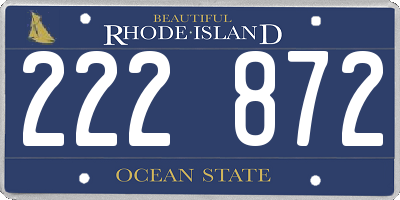 RI license plate 222872