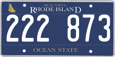 RI license plate 222873
