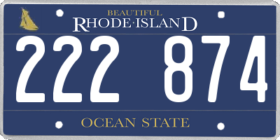 RI license plate 222874