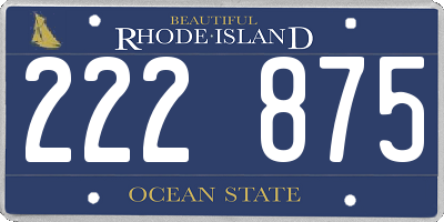 RI license plate 222875