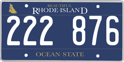 RI license plate 222876