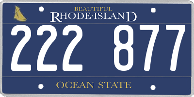 RI license plate 222877