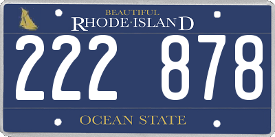RI license plate 222878
