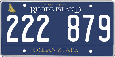 RI license plate 222879