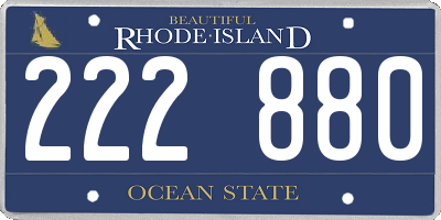 RI license plate 222880