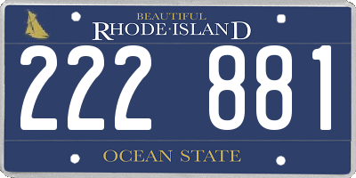 RI license plate 222881