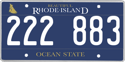 RI license plate 222883