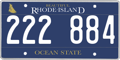 RI license plate 222884