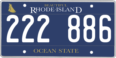 RI license plate 222886